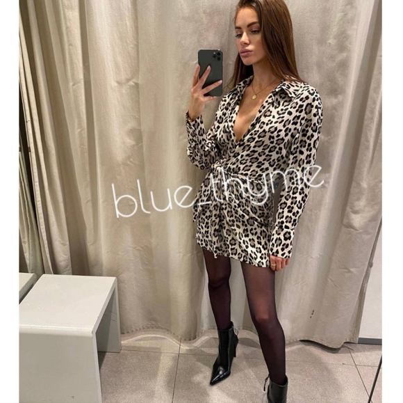 Zara LEOPARD Print WRAP Dress - Picture 2 of 10